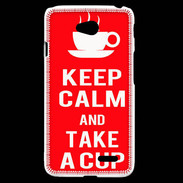 Coque LG L70 Keep Calm Take a cup Rouge