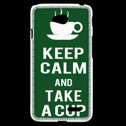 Coque LG L70 Keep Calm Take a cup Vert