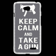 Coque LG L70 Keep Calm Take a gun Gris