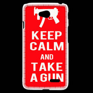 Coque LG L70 Keep Calm Take a gun Rouge