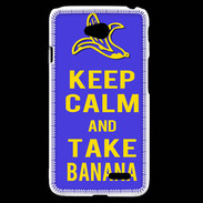 Coque LG L70 Keep Calm Take Banana Bleu