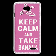 Coque LG L70 Keep Calm Take Banana Rose