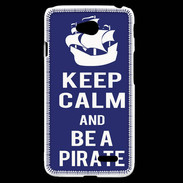 Coque LG L70 Keep Calm Be a Pirate Bleu