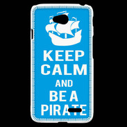 Coque LG L70 Keep Calm Be a Pirate Cyan