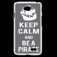 Coque LG L70 Keep Calm Be a Pirate Gris