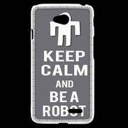 Coque LG L70 Keep Calm Be a Robot Gris