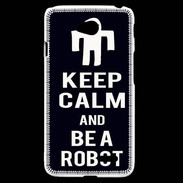 Coque LG L70 Keep Calm Be a Robot Noir