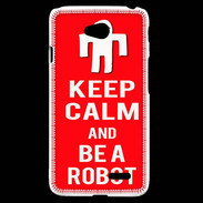 Coque LG L70 Keep Calm Be a Robot Rouge