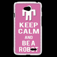 Coque LG L70 Keep Calm Be a Robot Rose