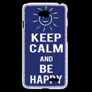 Coque LG L70 Keep Calm Be Happy Bleu