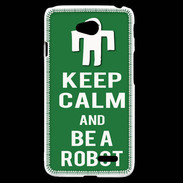 Coque LG L70 Keep Calm Be a Robot Vert