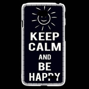 Coque LG L70 Keep Calm Be Happy Noir