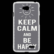 Coque LG L70 Keep Calm Be Happy Gris
