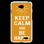 Coque LG L70 Keep Calm Be Happy Orange