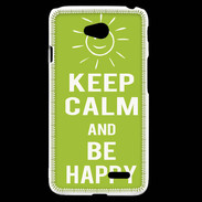 Coque LG L70 Keep Calm Be Happy Vert pomme