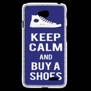 Coque LG L70 Keep Calm Buy Shoes Bleu
