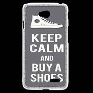 Coque LG L70 Keep Calm Buy Shoes Gris
