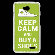 Coque LG L70 Keep Calm Buy Shoes Vert Pomme