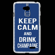 Coque LG L70 Keep Calm Drink Champagne Bleu