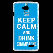 Coque LG L70 Keep Calm Drink champagne Cyan