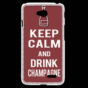 Coque LG L70 Keep Calm Drink Champagne Brique