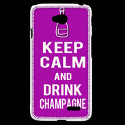 Coque LG L70 Keep Calm Drink champagne Violet