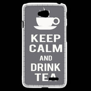 Coque LG L70 Keep Calm Drink Tea Gris
