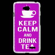 Coque LG L70 Keep Calm Drink Tea Violet