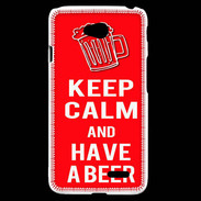 Coque LG L70 Keep Calm Have a beer Rouge