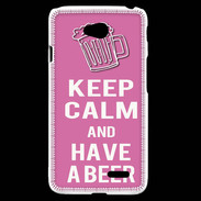 Coque LG L70 Keep Calm Have a beer Rose