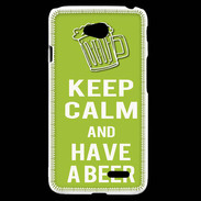 Coque LG L70 Keep Calm Have a beer Vert pomme