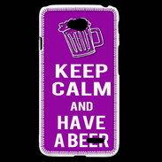 Coque LG L70 Keep Calm Have a beer Violet