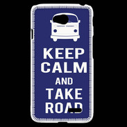 Coque LG L70 Keep Calm Take road Bleu