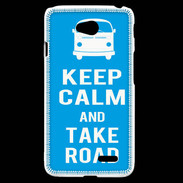 Coque LG L70 Keep Calm Take Road Cyan