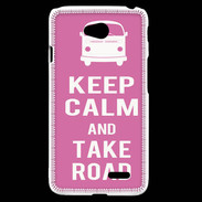Coque LG L70 Keep Calm Take Road Rose