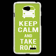 Coque LG L70 Keep Calm Take road Vert pomme