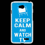 Coque LG L70 Keep Calm Watch TV Cyan