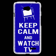 Coque LG L70 Keep Calm Watch TV Bleu