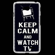 Coque LG L70 Keep Calm Watch TV Noir