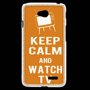Coque LG L70 Keep Calm Watch TV Orange