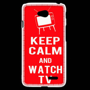 Coque LG L70 Keep Calm Watch TV Rouge