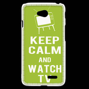 Coque LG L70 Keep Calm Watch TV Vert pomme
