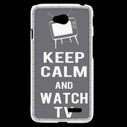 Coque LG L70 Keep Calm Watch TV Gris