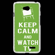 Coque LG L70 Keep Calm Watch TV Vert