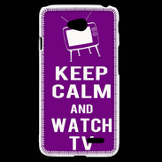 Coque LG L70 Keep Calm Watch TV Violet