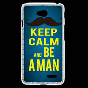 Coque LG L70 Keep Calm Be a Man Bleu