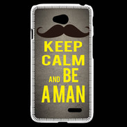 Coque LG L70 Keep Calm Be a Man Gris