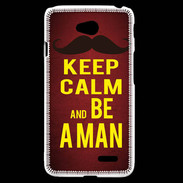 Coque LG L70 Keep Calm Be a Man Rouge