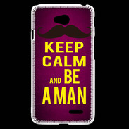 Coque LG L70 Keep Calm Be a Man Rose