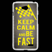 Coque LG L70 Keep Calm and Be Fast Gris